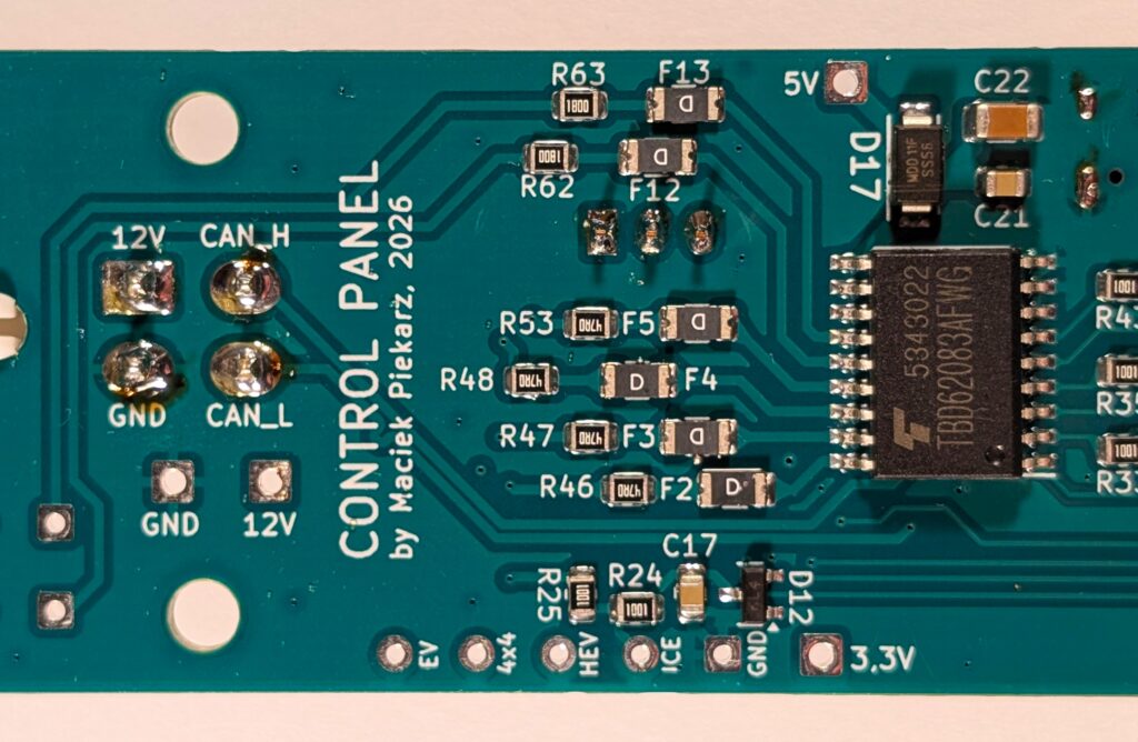 płytka pcb panel sterowania przycięte